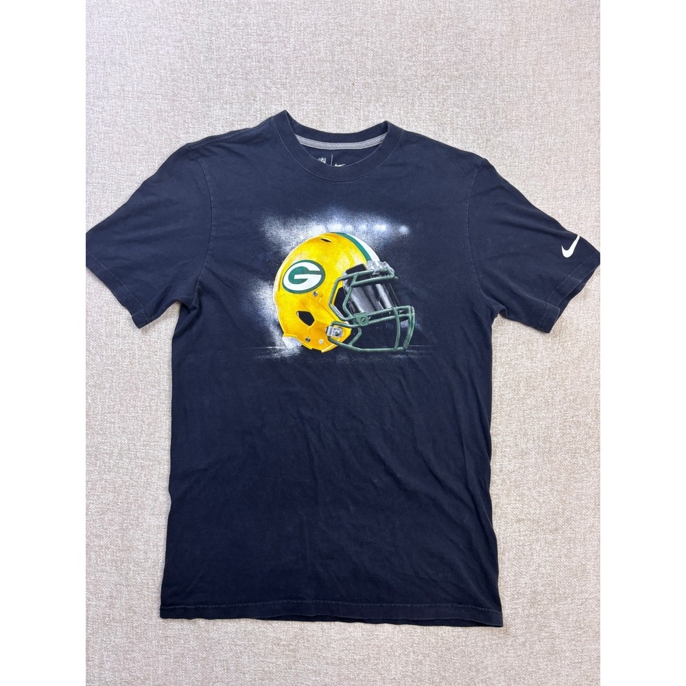 Nike NFL Green Bay Packers Helmet Graphic T-Shirt Mens Large Navy Blue